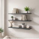 Ver imagem 3 de Kit 3 Prateleiras 60x20cm em Mdp com Suporte Invisível Preto