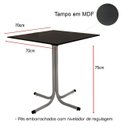 Ver imagem 2 de Mesa de Jantar Quadrada 70cm Cinza Tampo Madeira Preto