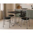 Ver imagem 3 de Mesa de Jantar Quadrada 70cm Cinza Tampo Madeira Preto