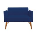 Ver mais imagens de Kit 01 Namoradeira e 01 Poltrona Marisa Suede Pés Palito Castanho D'Rossi - Azul Marinho