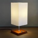 Ver imagem 1 de Abajur Luminaria de Mesa Quadrado e Interruptor Ref 49 Decoração Casa Sala Quarto Escritório Moveis