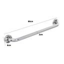 Ver imagem 2 de Barra Alça Apoio 80cm Inox Kit 5 Uni Suporte Anti Queda Idoso Cadeirante Deficiente Banheiro Box Cor
