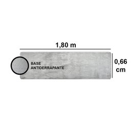 Passadeira Pratatêxtil 0,66m X 1,80m Antiderrapante.:Prata - 3