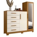 Ver imagem 2 de Guarda Roupa Cômoda com Espelho 158cm Suiça A02 Off/cinamomo - Mpozenato