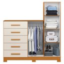 Ver imagem 6 de Guarda Roupa Cômoda com Espelho 158cm Suiça A02 Off/cinamomo - Mpozenato