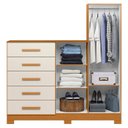 Ver imagem 5 de Guarda Roupa Cômoda com Espelho 158cm Suiça A02 Off/cinamomo - Mpozenato