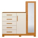 Ver imagem 7 de Guarda Roupa Cômoda com Espelho 158cm Suiça A02 Off/cinamomo - Mpozenato