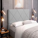 Ver imagem 2 de Cabeceira Cama Box Casal Queen Size Mel 160cm com Frame Linho Cinza Claro - Desk Design
