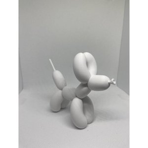 Estatua Cachorro Balão Balloon Dog 3d - Branco - 15cm