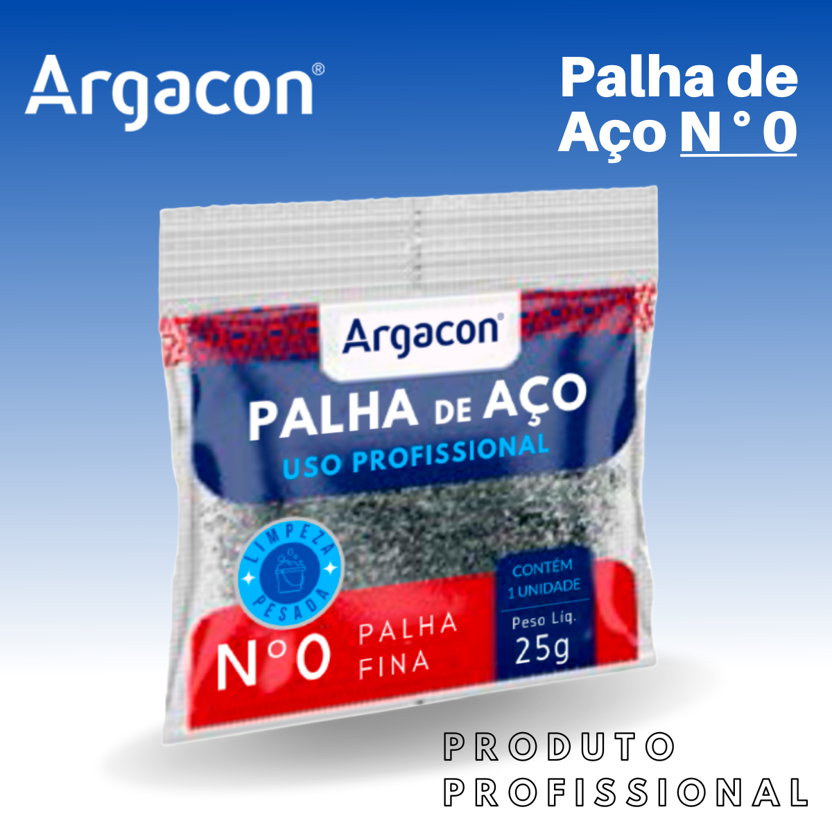 Palha de Aço Número 0 Argacon Profissional Kit 20 Unidades - 6