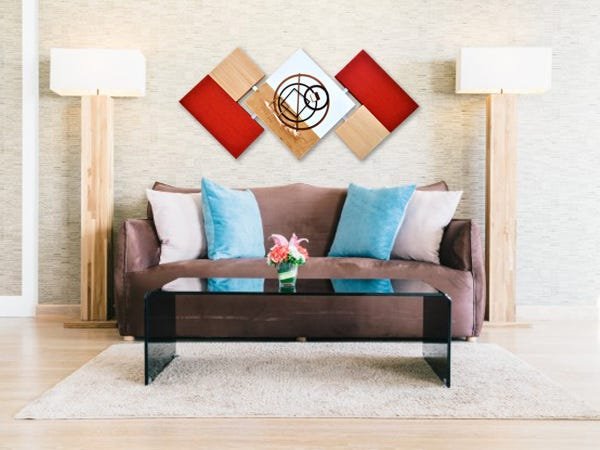 Quadro Decorativo Grande Abstrato Artesanal Vermelho 60x120 - 2