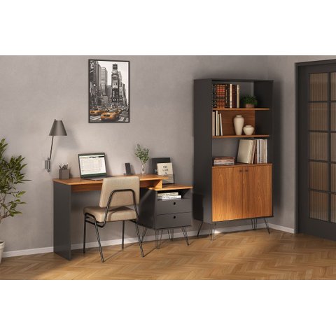 Conjunto Home Office: Escrivaninha 6142 e Estante 6195