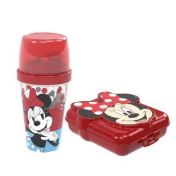Kit Lancheira Minnie Disney Shakeira 320ml e Sanduicheira - Plasútil - 1