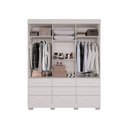 Ver imagem 2 de Guarda-roupa New Star 3 Portas 9 Gavetas 1,80 Salleto Branco