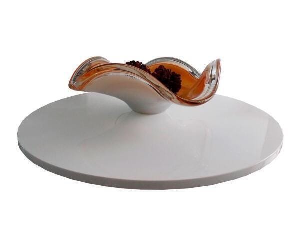 Prato Giratório Decorativo Mesa Sala Jantar 50Cm Branco - 1