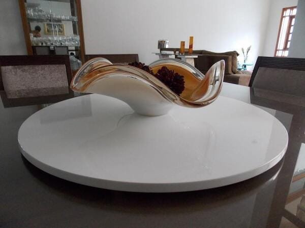 Prato Giratório Decorativo Mesa Sala Jantar 50Cm Branco - 3