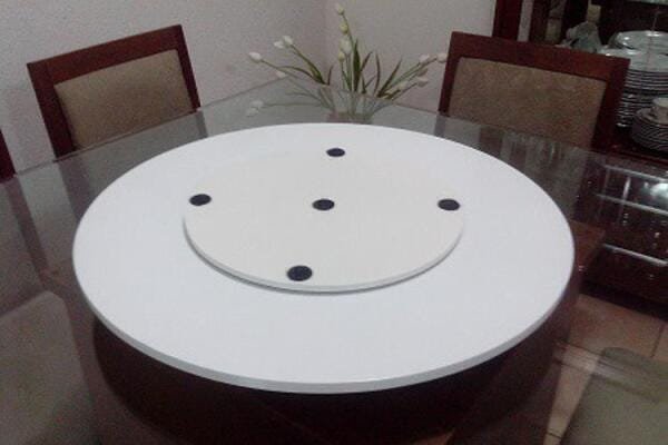 Prato Giratório Decorativo Mesa Sala Jantar 50Cm Branco - 4