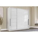 Ver imagem 1 de Guarda Roupa 3 Portas de Correr e 4 Gavetas Lisboa Branco - Politorno