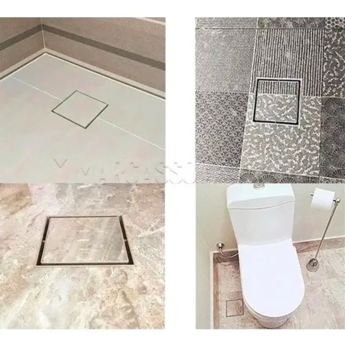 Ralo Oculto 15x15 Sifonado Com Tela Retenção Anti Inseto Seca Piso Porcelanato Inteligente Branco Ba - 4