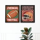 Ver imagem 1 de Kit 2 Quadros Decorativos Futebol Americano 24x18cm:madeira Branca