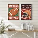 Ver imagem 2 de Kit 2 Quadros Decorativos Futebol Americano 24x18cm:madeira Branca