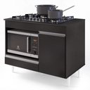 Ver imagem 6 de Balcão Multiuso para Cooktop 4 Bocas Georgia Preto - Lumil Móveis