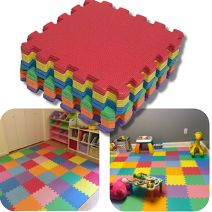 KIT 4 TAPETES TATAME PISO EM EVA 50X50X1CM - COLORIDO P/ CRIANÇA INFANTIL BEBE
