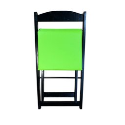 Conjunto Mesa Dobrável com 4 Cadeiras Preto Estofado Verde Limão Kit Bar Restaurante - 4