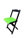 Ver imagem 3 de Conjunto Mesa Dobrável com 4 Cadeiras Preto Estofado Verde Limão Kit Bar Restaurante