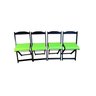 Conjunto Mesa Dobrável com 4 Cadeiras Preto Estofado Verde Limão Kit Bar Restaurante - 1