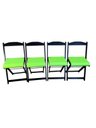 Ver imagem 1 de Conjunto Mesa Dobrável com 4 Cadeiras Preto Estofado Verde Limão Kit Bar Restaurante