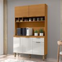 Ver imagem 1 de Armário de Cozinha 5 Portas e 1 Gaveta Liz Marrom/Cinamomo/Off White