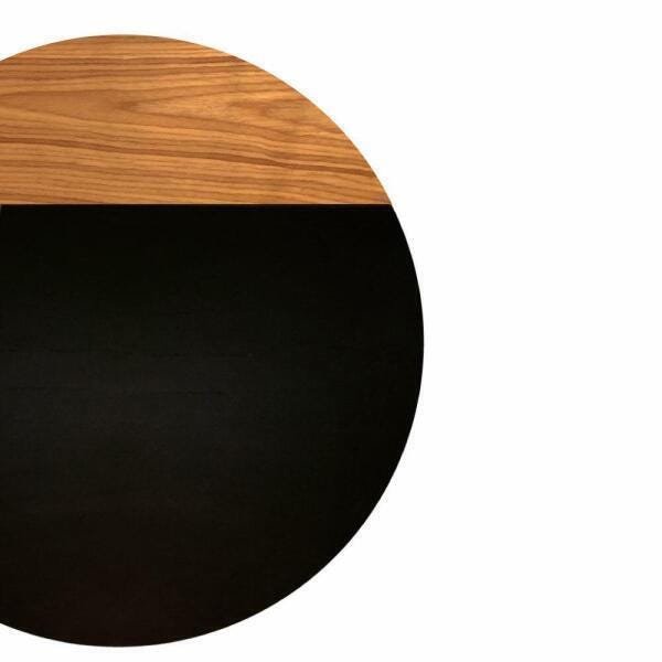 Prato Giratório Para Servir Na Mesa 70 Cm - Preto E Freijó - 2