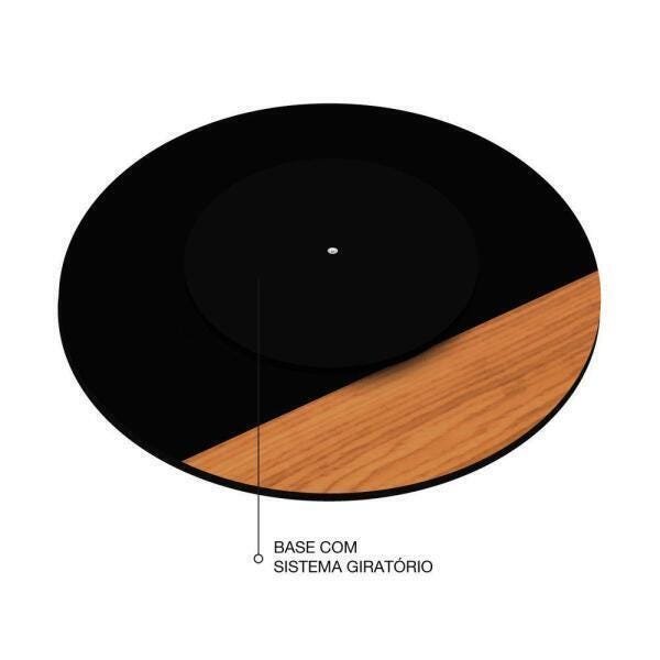 Prato Giratório Para Servir Na Mesa 70 Cm - Preto E Freijó - 4