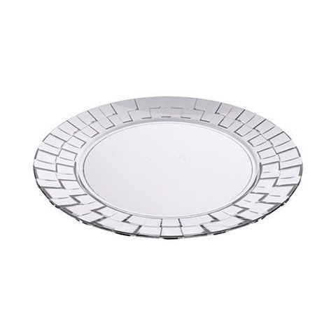 Conjunto 6 Prato Raso M 19cm Trama Crippa Cristal Neutro