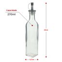 Ver imagem 3 de Kit 2 Garrafas de Vidro para Azeite ou Vinagre 270ml com Bico Dosador e Tampa Lyor