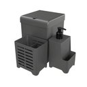 Ver imagem 1 de Kit Pia 3 Peças Lixeira Dispenser Porta Talher Cozinha - Stolf Cinza