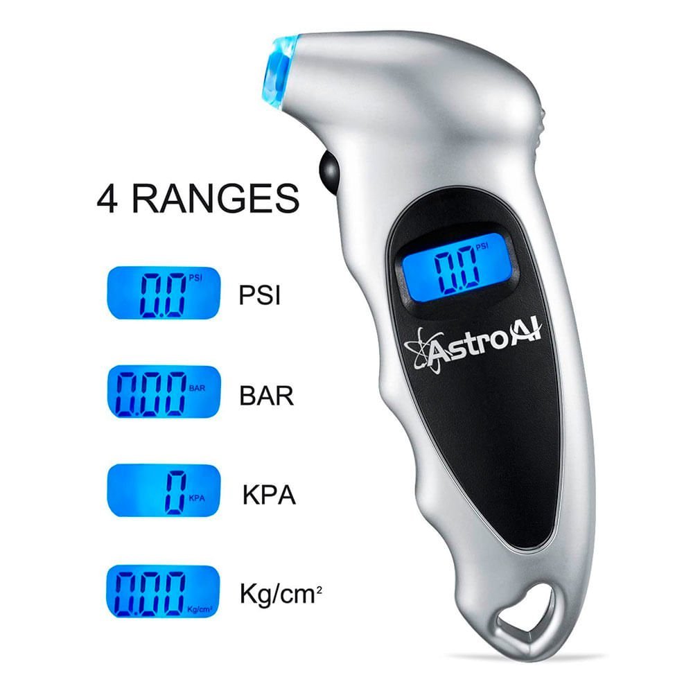 Medidor com visor LCD Digital de Pressão de Pneus de até 150 PSI ASTROAI - 4