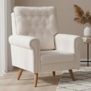 Ver imagem 2 de Poltrona de Amamentação Fixa Pés Manu Encanto D02 Bouclê Off White C-200 - Lyam Decor