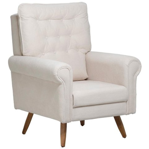 Poltrona de Amamentação Fixa Pés Manu Encanto D02 Bouclê Off White C-200 - Lyam Decor