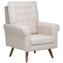 Ver imagem 1 de Poltrona de Amamentação Fixa Pés Manu Encanto D02 Bouclê Off White C-200 - Lyam Decor
