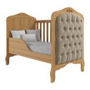 Ver imagem 6 de Jogo de Quarto Infantil Cômoda Encanto e Berço Harmonia Nature/branco com Capitonê - Permóbili