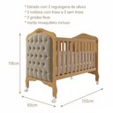 Ver imagem 7 de Jogo de Quarto Infantil Cômoda Encanto e Berço Harmonia Nature/branco com Capitonê - Permóbili
