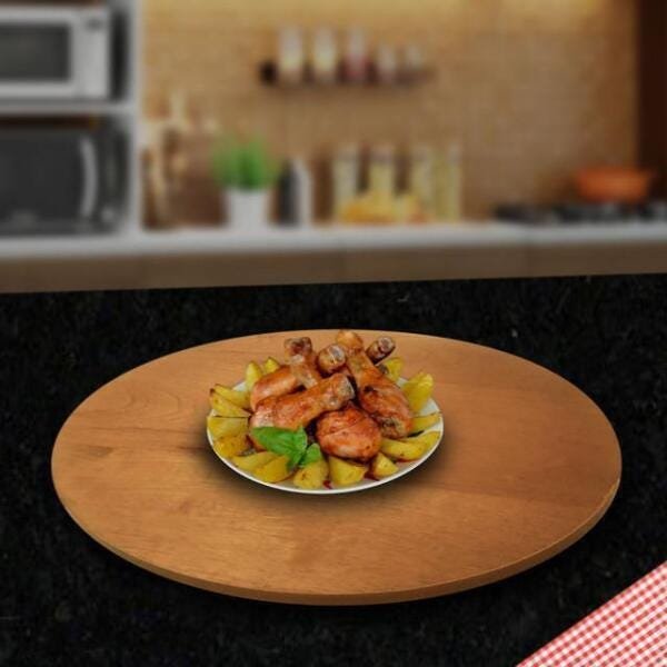 Prato Decorativo Giratório Para Mesa 60 Cm Mel - Marrom - 4