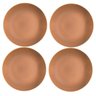 Kit 4 Pratos Raso Cerâmica Corona 26Cm Esmalte Terracota Yoi - 1