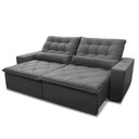 Ver imagem 4 de Sofá Retrátil Reclinável Islândia 2,30m Suede Velut Cinza Molas no Assento - King House
