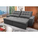 Ver imagem 1 de Sofá Retrátil Reclinável Islândia 2,30m Suede Velut Cinza Molas no Assento - King House