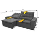 Ver imagem 2 de Sofá Retrátil Reclinável Islândia 2,30m Suede Velut Cinza Molas no Assento - King House