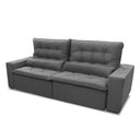 Ver imagem 6 de Sofá Retrátil Reclinável Islândia 2,30m Suede Velut Cinza Molas no Assento - King House