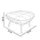 Ver imagem 3 de Puff Costela Couro Legítimo Base Metal Preto - Branco